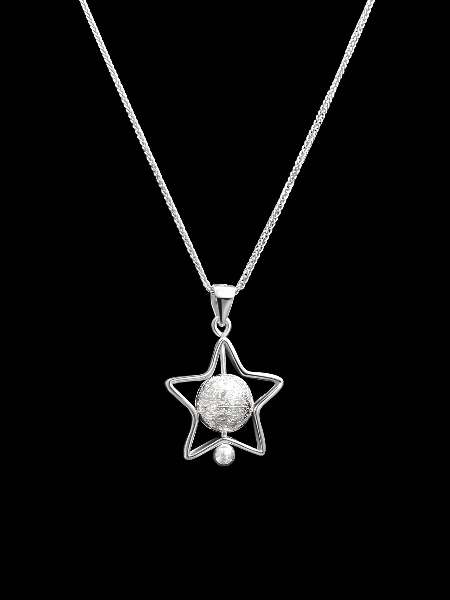 Meteorite Bead Star Necklace