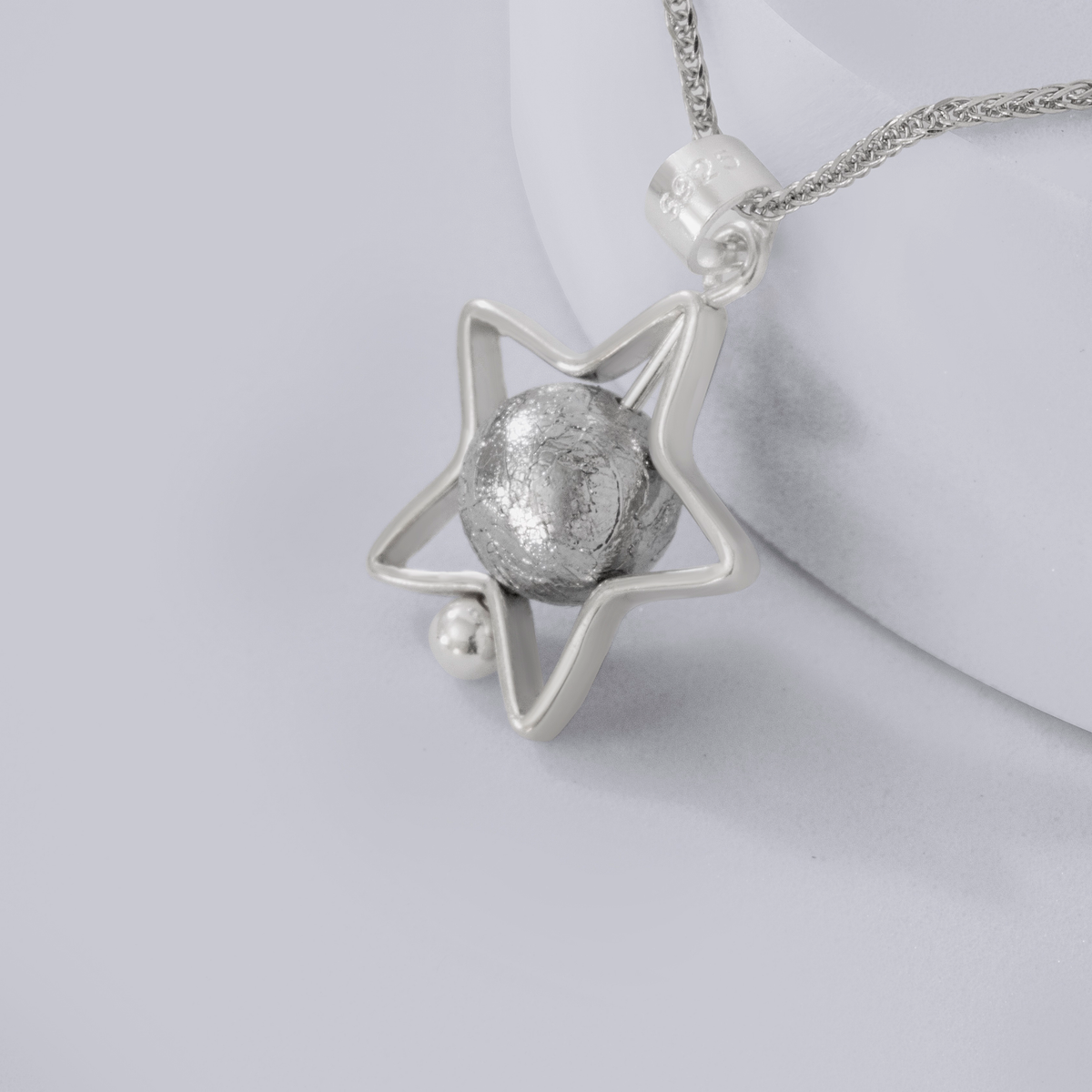 Meteorite Bead Star Necklace